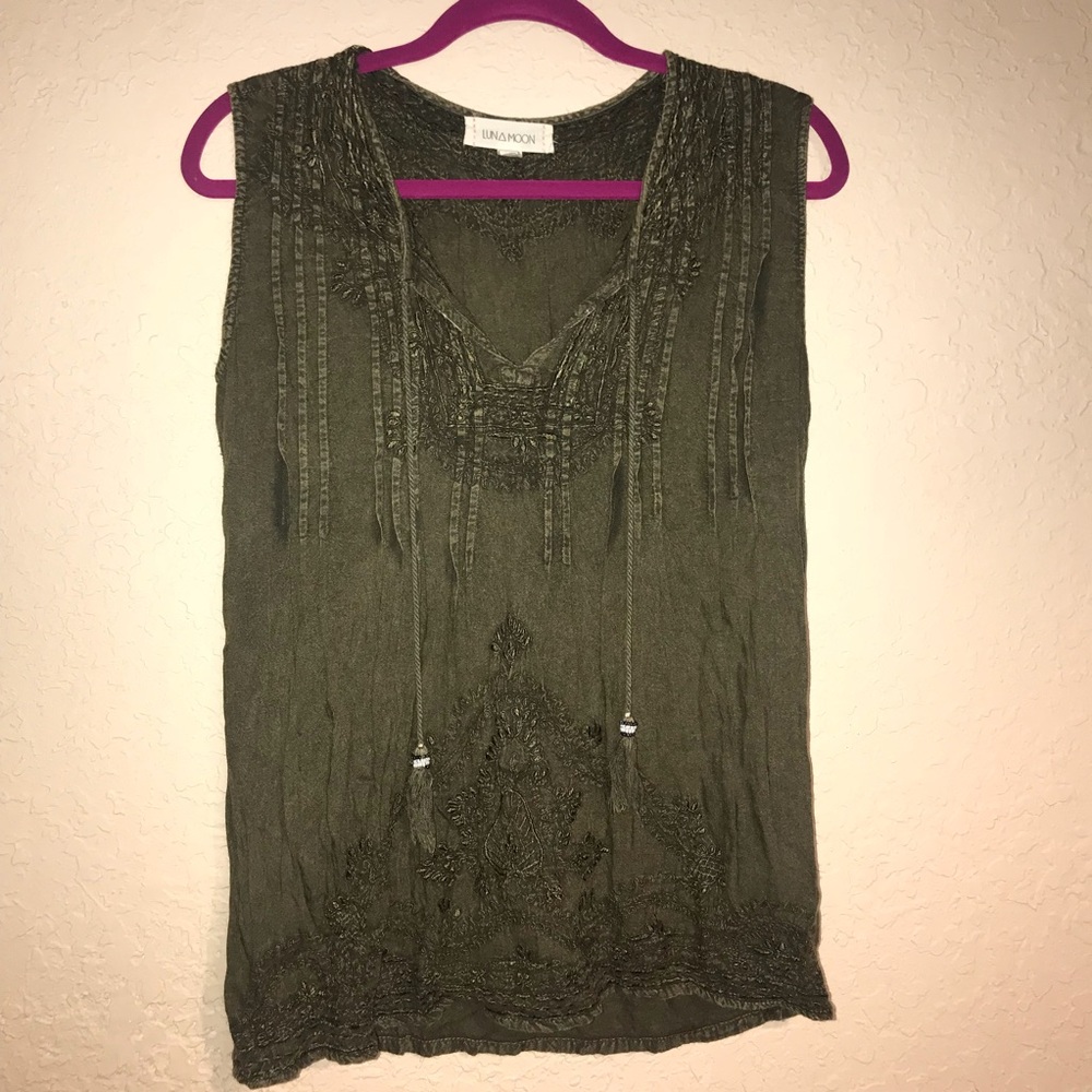Anthropologie Luna Moon sleeveless boho blouse